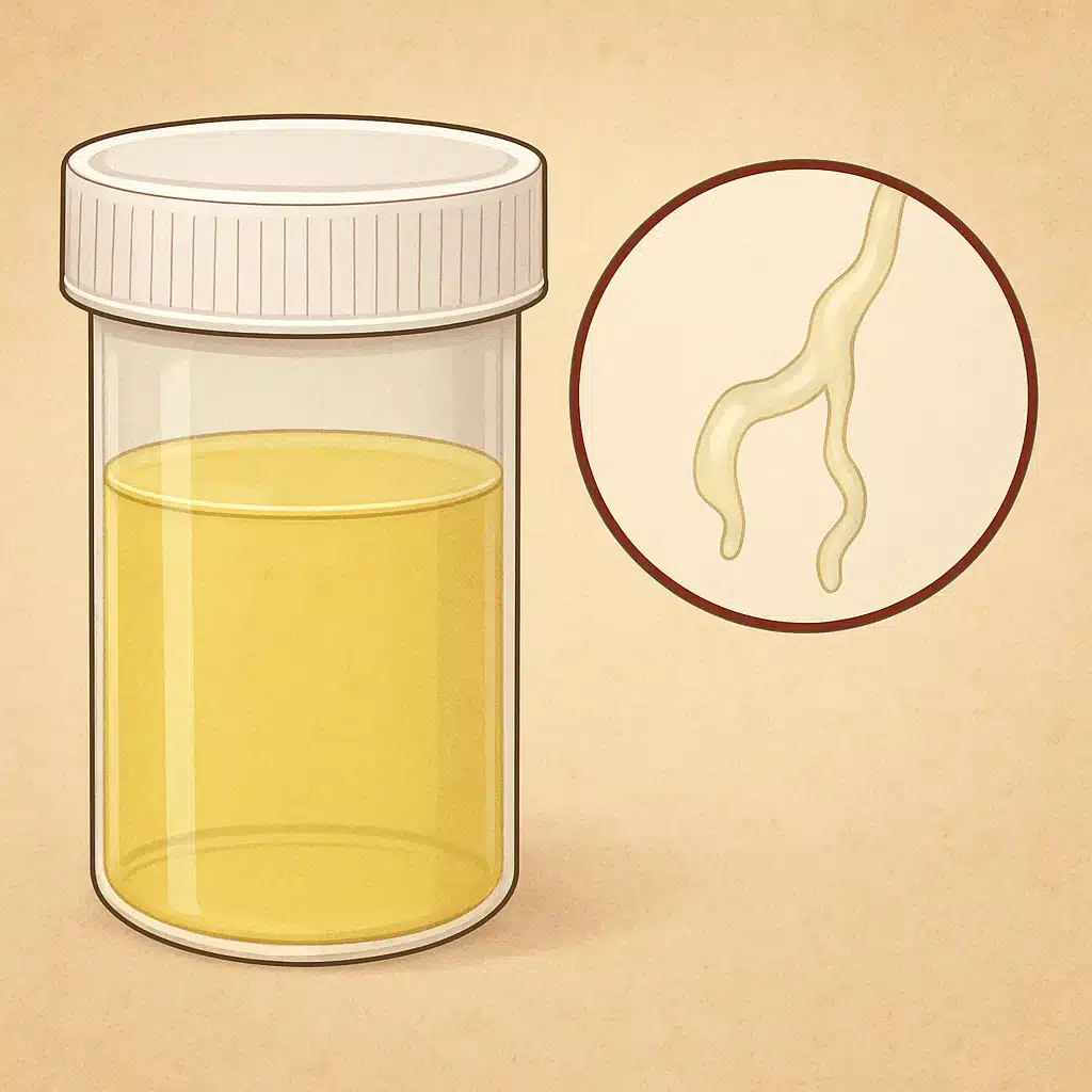 Mucus dans les urines avec filaments blancs, ses causes et sa signification