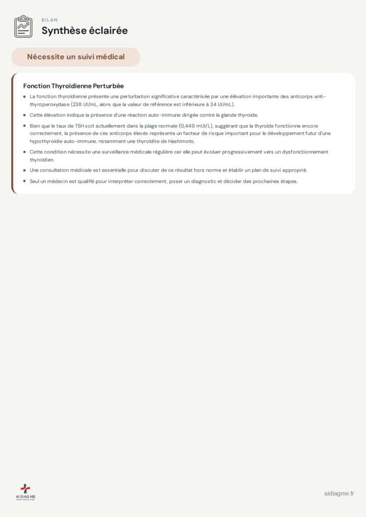 Exemple de rapport d'interprétation AI DiagMe, page 2