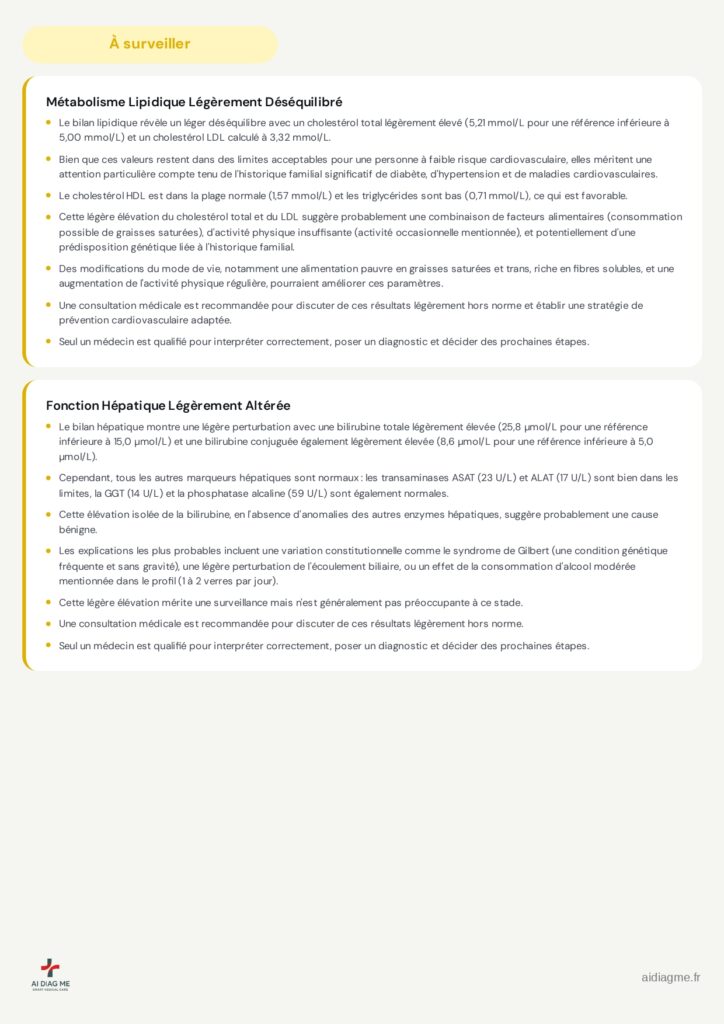 Exemple de rapport d'interprétation AI DiagMe, page 3