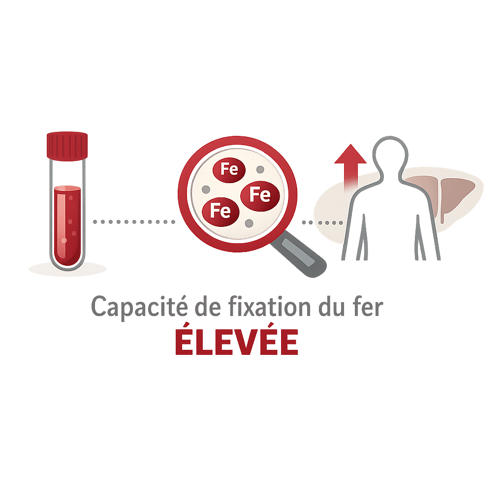 Capacité totale de fixation du fer élevée sur le bilan martial, avec ses causes et son interprétation