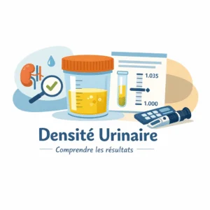 Gravité spécifique de l'urine mesurée par bandelette pour évaluer la concentration des urines