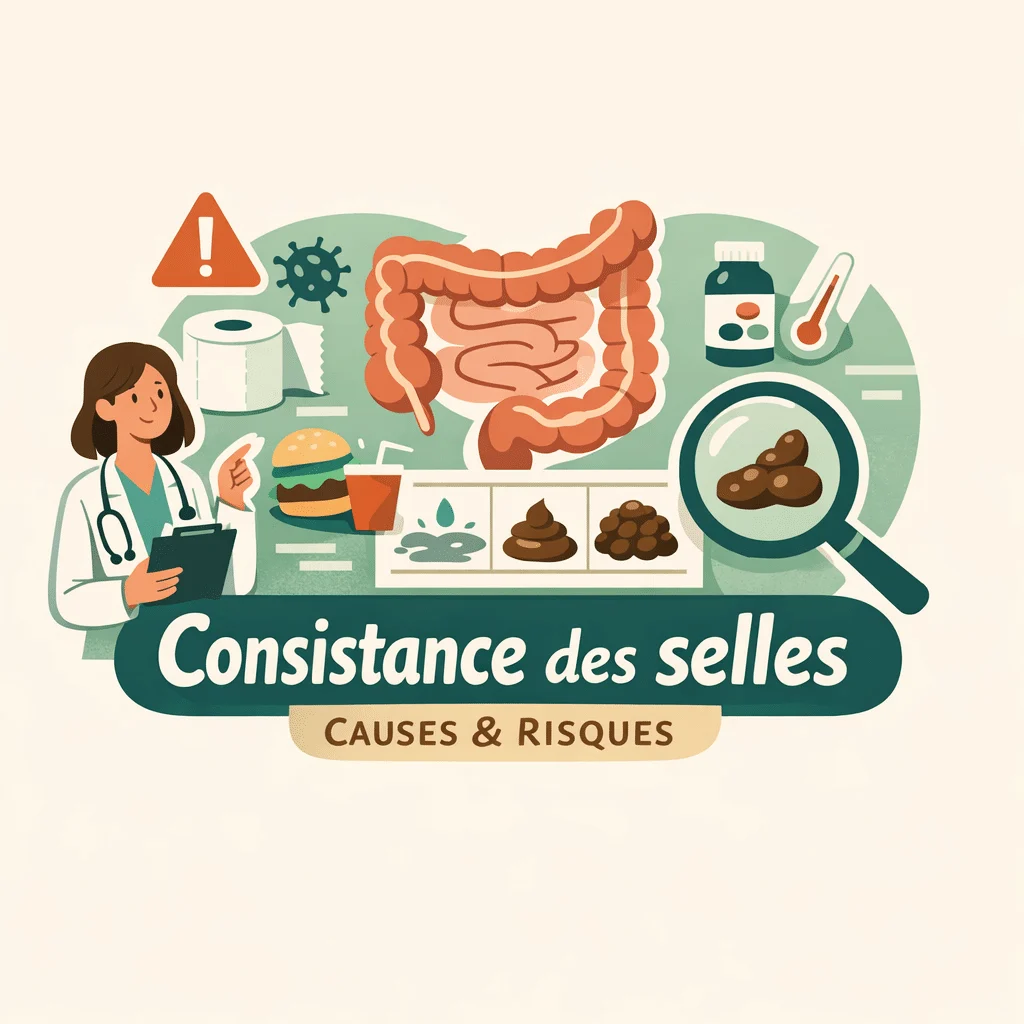 Consistance des selles présentée selon l'échelle de Bristol et ses sept types de référence