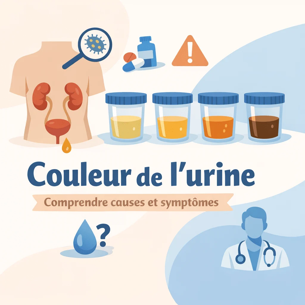 Couleur des urines du clair au foncé, ce que chaque teinte révèle et les symptômes associés