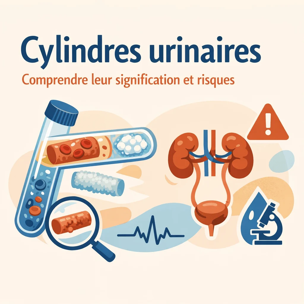 Cylindres urinaires observés au microscope dans un sédiment d'urine et leur signification rénale