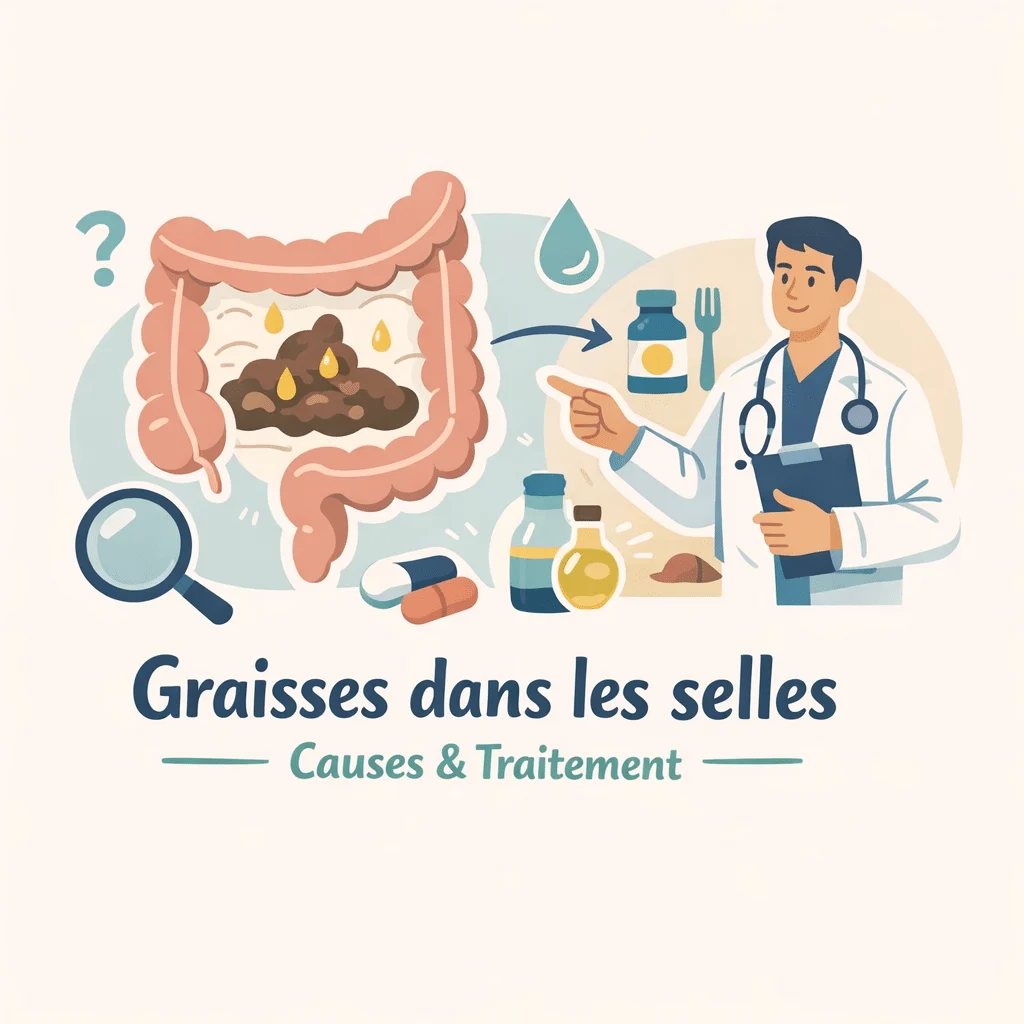 Graisses dans les selles (stéatorrhée) analysées pour explorer une malabsorption digestive
