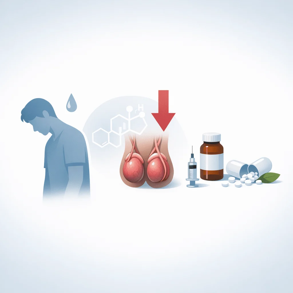 Hypogonadisme chez l'homme, avec ses symptômes, ses causes hormonales et ses traitements