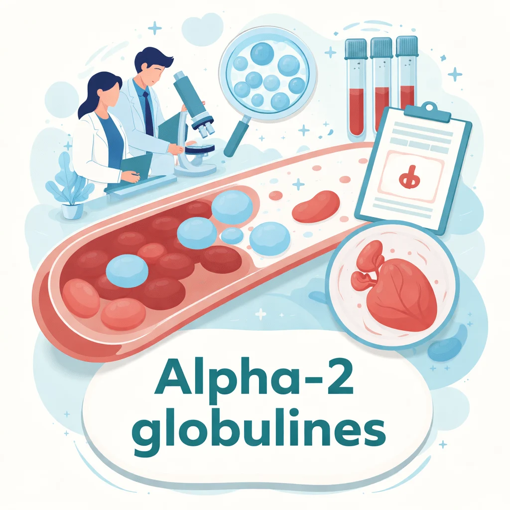 Alpha-2 globulines, groupe de protéines sanguines, à l'électrophorèse des protéines