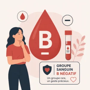 Groupe sanguin B négatif (B-), avec sa rareté, sa compatibilité et la grossesse