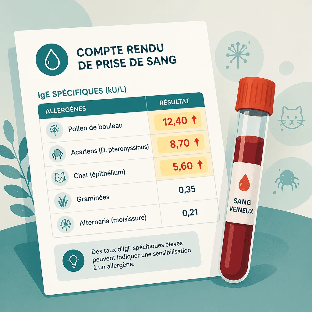 Prise de sang et allergie : ce que recherchent les dosages d'IgE