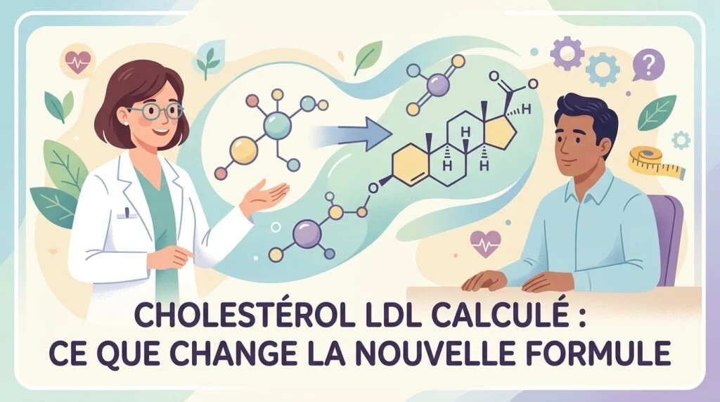 Résultat de laboratoire affichant le cholestérol LDL calculé à côté des triglycérides et du HDL