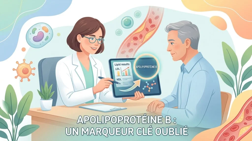 Compte rendu de laboratoire montrant un dosage d'apolipoprotéine B à côté des résultats du bilan lipidique