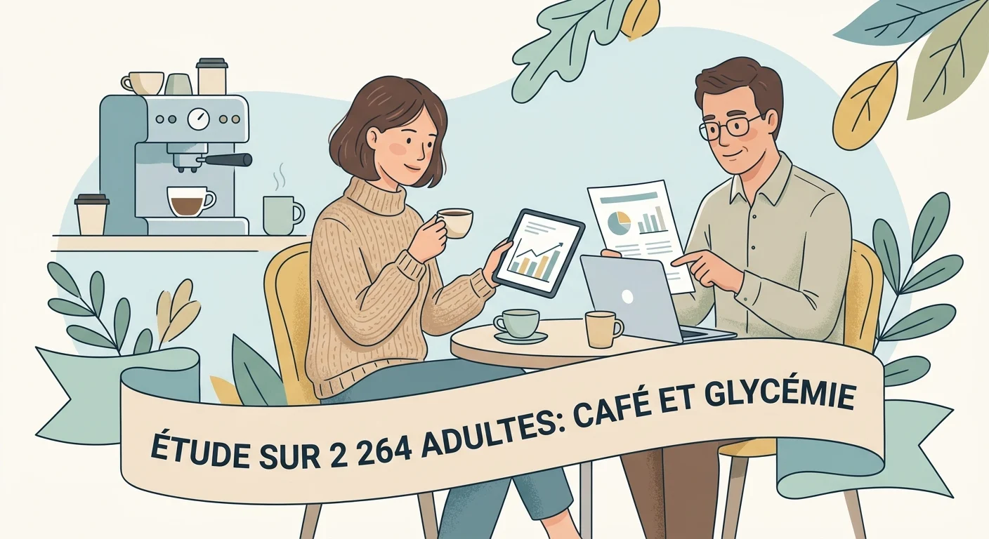 Tasse de café noir posée près d'un compte rendu d'analyses illustrant le lien entre café et glycémie