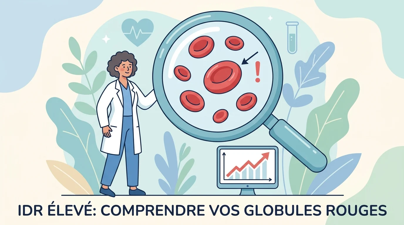 Compte rendu de numération formule sanguine affichant un IDR élevé à côté du VGM