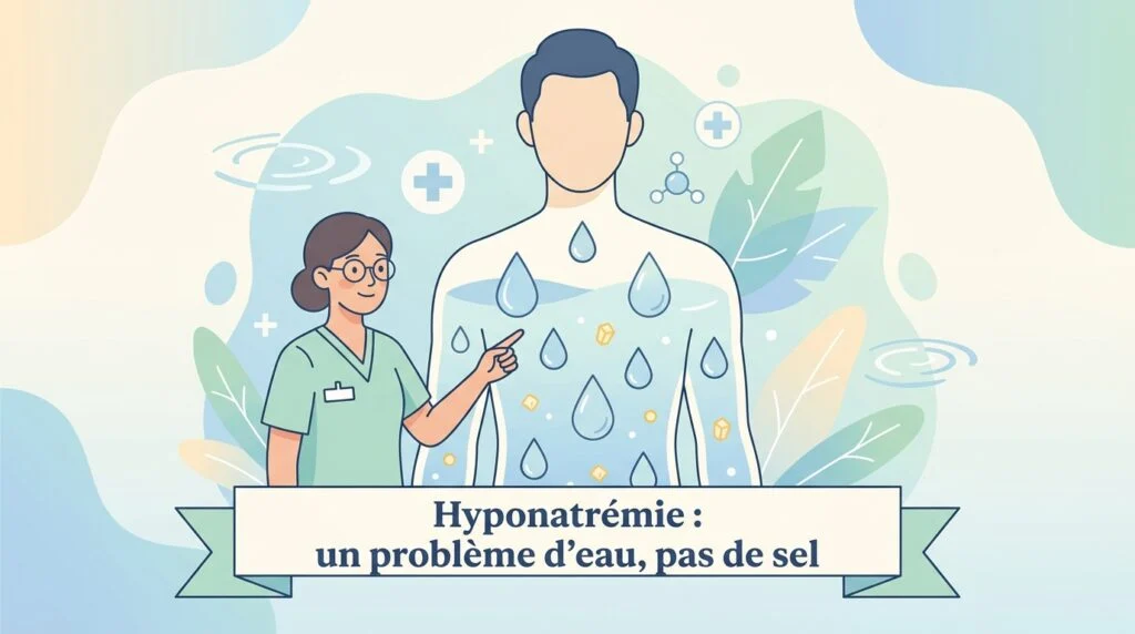 Ionogramme sanguin montrant un sodium bas, ou hyponatrémie