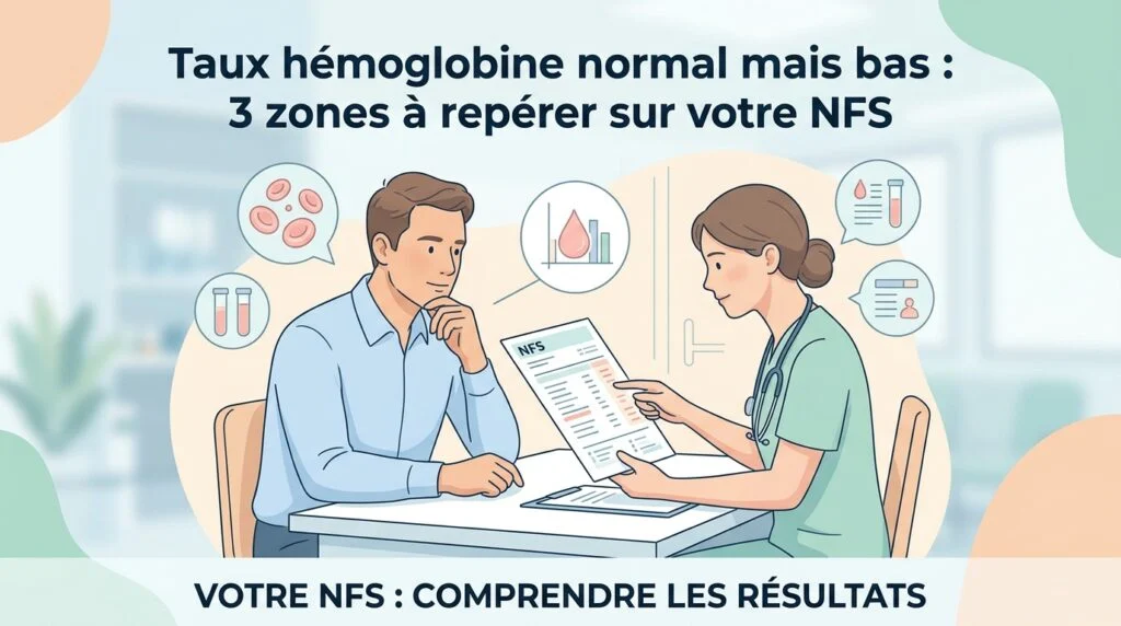 Taux hémoglobine normal mais bas repéré sur un compte rendu de NFS à côté du seuil d'anémie de l'OMS