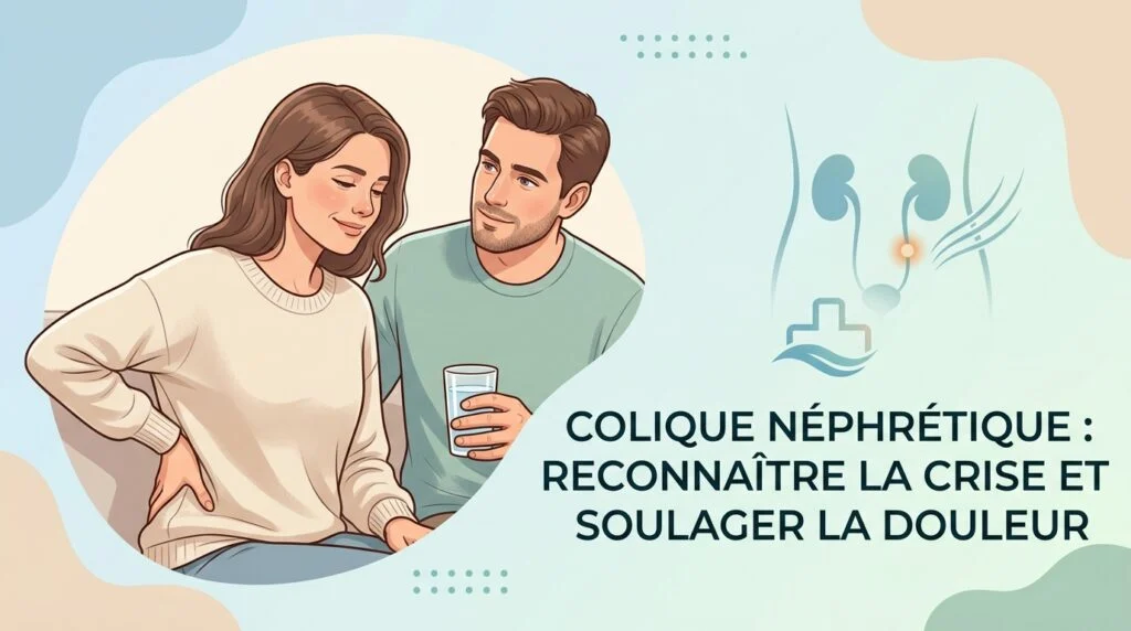 Homme se tenant le bas du dos pendant une crise de colique néphrétique