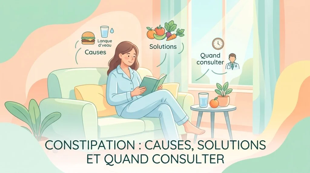 Constipation : personne gênée par des douleurs abdominales et un transit ralenti