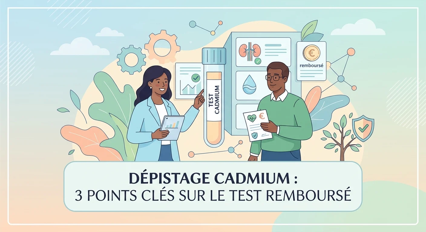 Flacon de prélèvement urinaire illustrant le dépistage du cadmium chez un patient en laboratoire