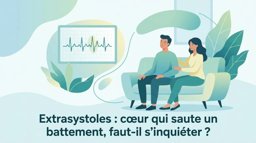 Extrasystoles : sensation de cœur qui saute un battement et tracé d'électrocardiogramme