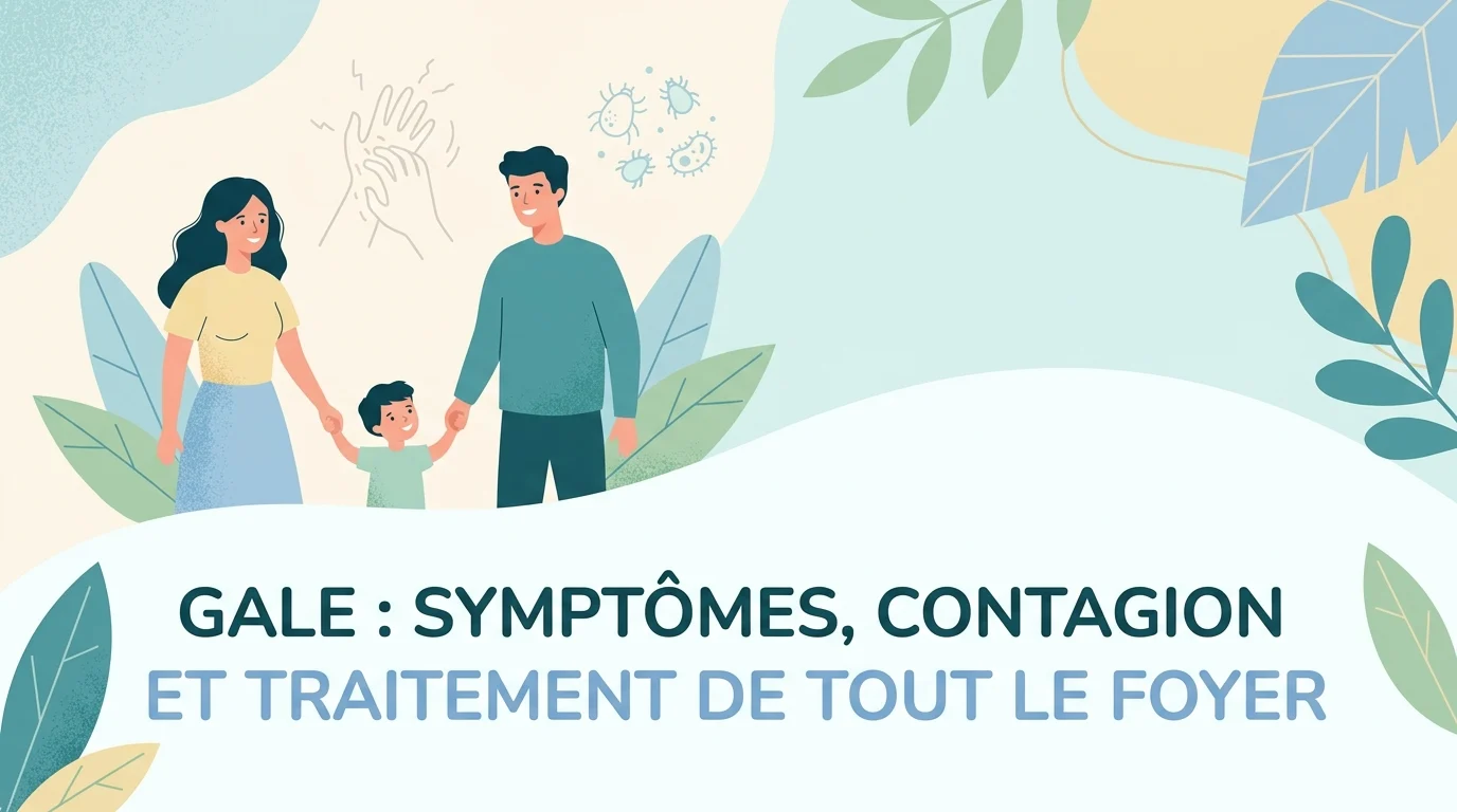 Gale : démangeaisons et sillons entre les doigts, traitement de toute la famille et du linge à la maison