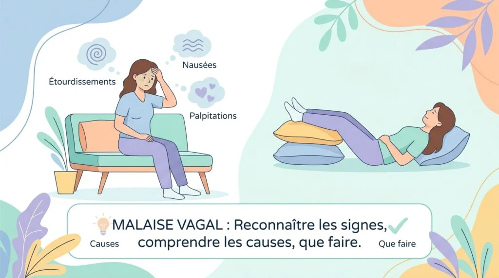 Personne allongée, jambes surélevées par un proche, pour récupérer après un malaise vagal