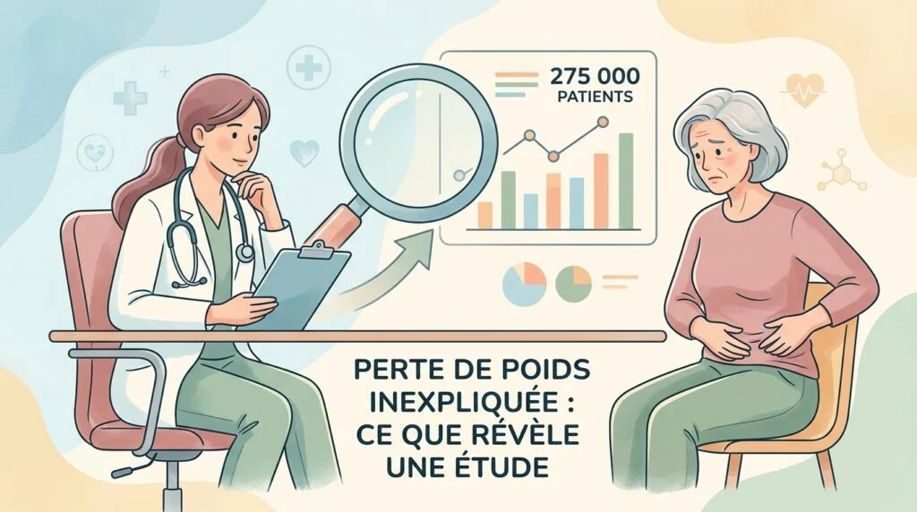 Prise de sang d'un patient en cabinet pour une perte de poids inexpliquée et l'évolution des analyses