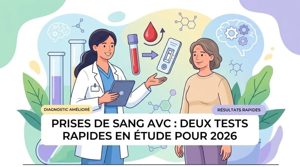 Prise de sang AVC : un tube de sang prélevé pour un test rapide au chevet d'un patient