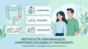 Rectocolite hémorragique : personne souffrant de douleurs abdominales pendant une poussée
